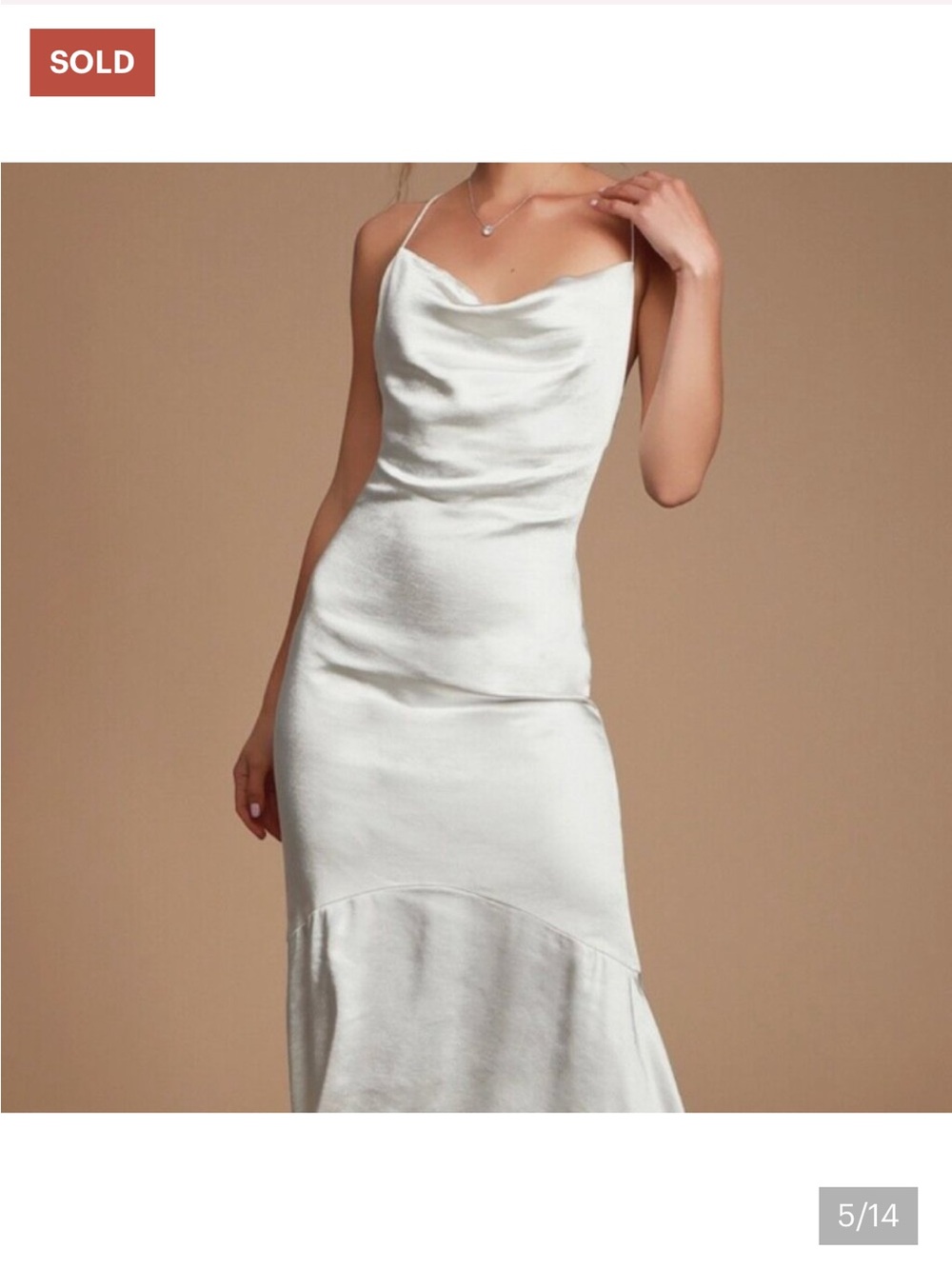 Elliatt Ivory Satin Slip Wedding Dress